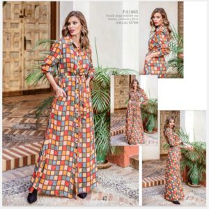 Vestido camisero largo ENCANDILATA. Referencia PA1965. Tallas S M L XL.