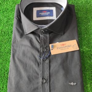 Camisa negra elástica PASSAPORT. Modelo BLANES. Color 6.