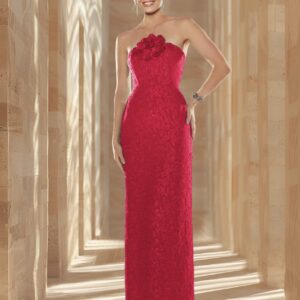 Vestido largo rojo NATI JIMENEZ. Modelo 728