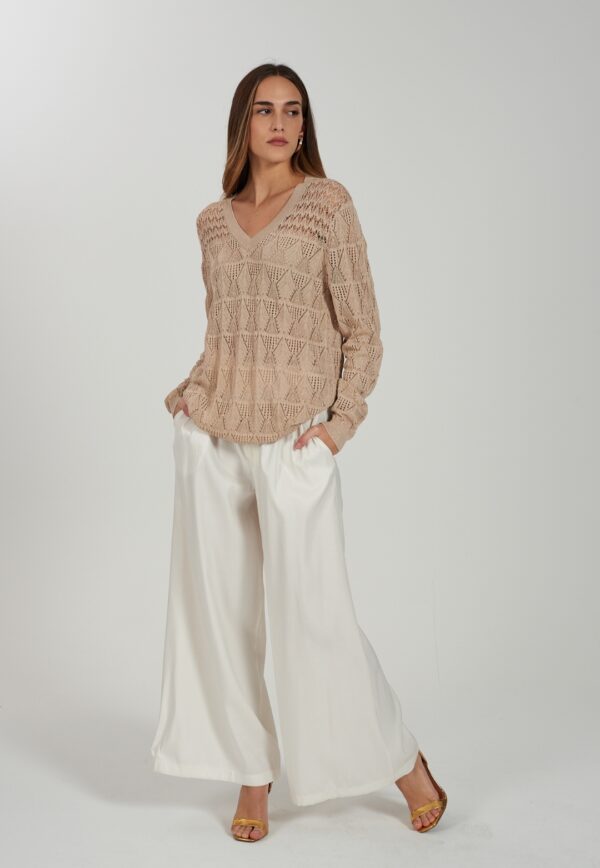Conjunto de chaleco y pantalón Palazzo YES ZEE. Chaleco modelo G211/CH00/0107. Pantalón modelo P322/KE00/0107. Tallas S M y L. - Imagen 9
