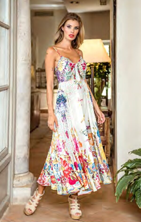 Vestido largo de tirantes estampado ENCANDILATA. Modelo 2097. Tallas S M L XL. - Imagen 3
