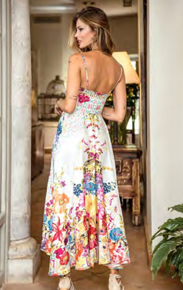 Vestido largo de tirantes estampado ENCANDILATA. Modelo 2097. Tallas S M L XL. - Imagen 4