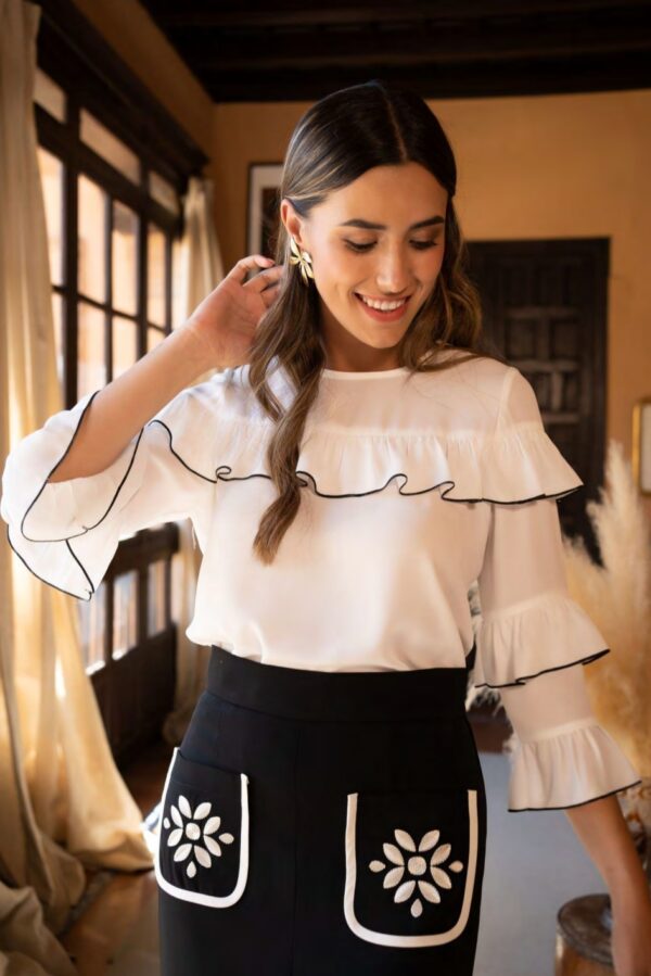 Conjunto de blusa y pantalón SARA RUIZ. Modelo 36002/36005. Tallas 40 42 44. - Imagen 5