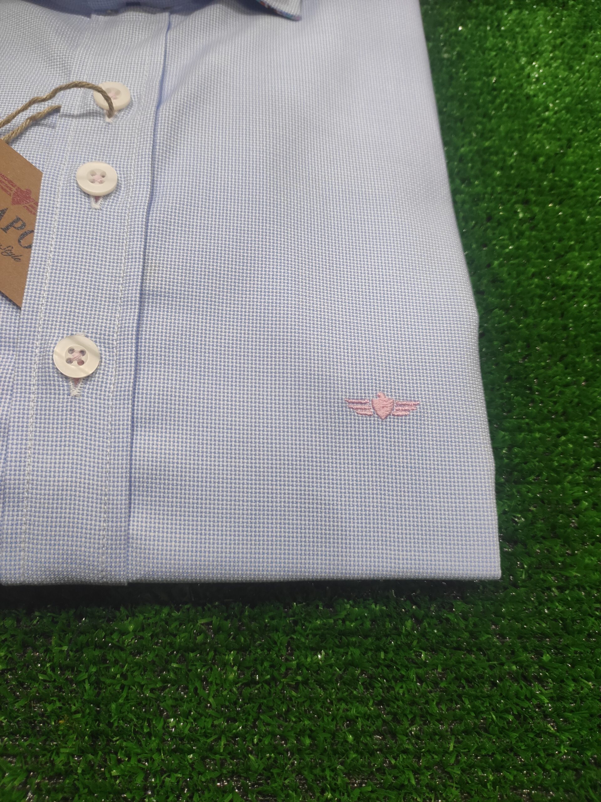 Camisa azul celeste PASSAPORT. Modelo 506 ROSA. Tallas M L XL XXL. - Imagen 3