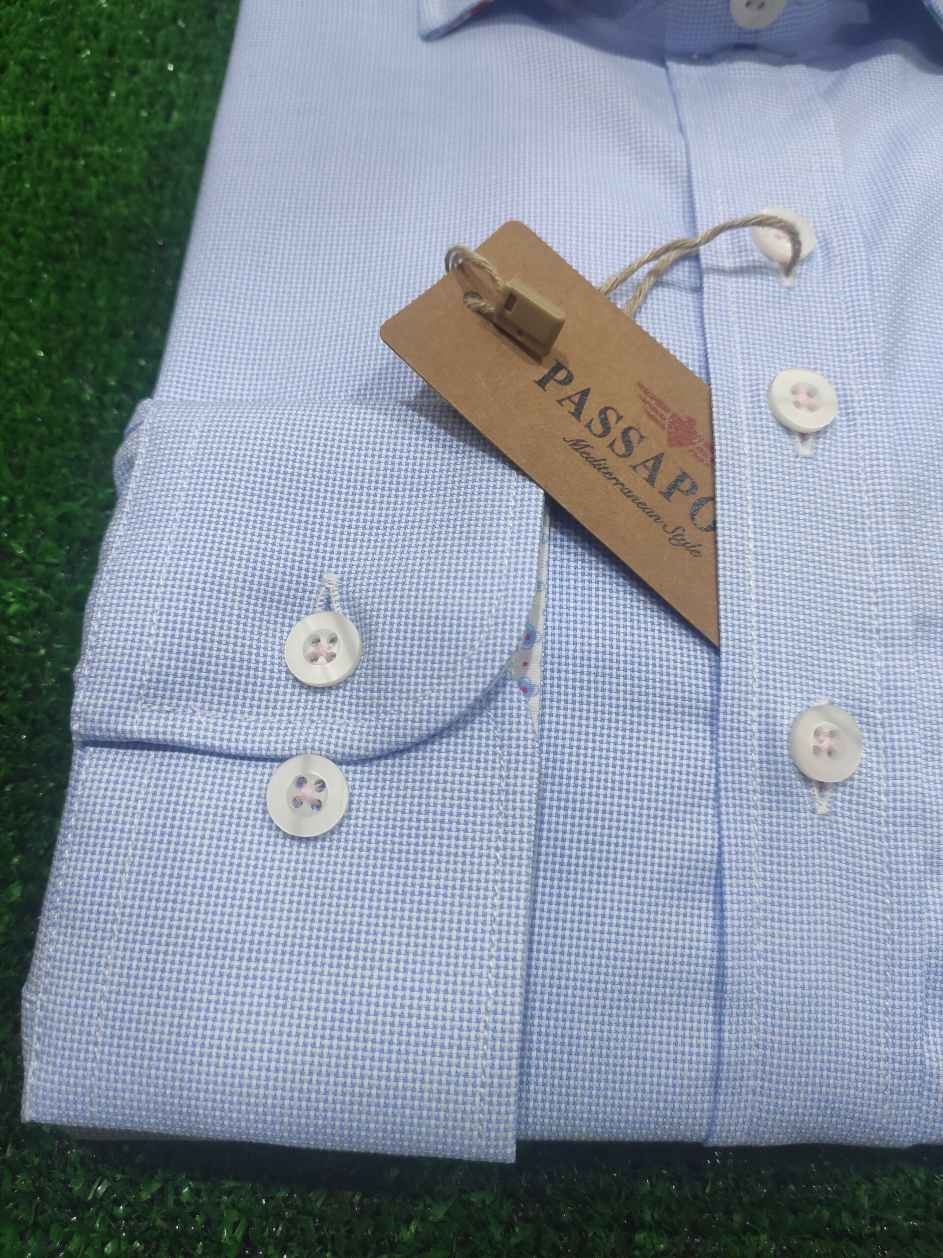 Camisa azul celeste PASSAPORT. Modelo 506 ROSA. Tallas M L XL XXL. - Imagen 4