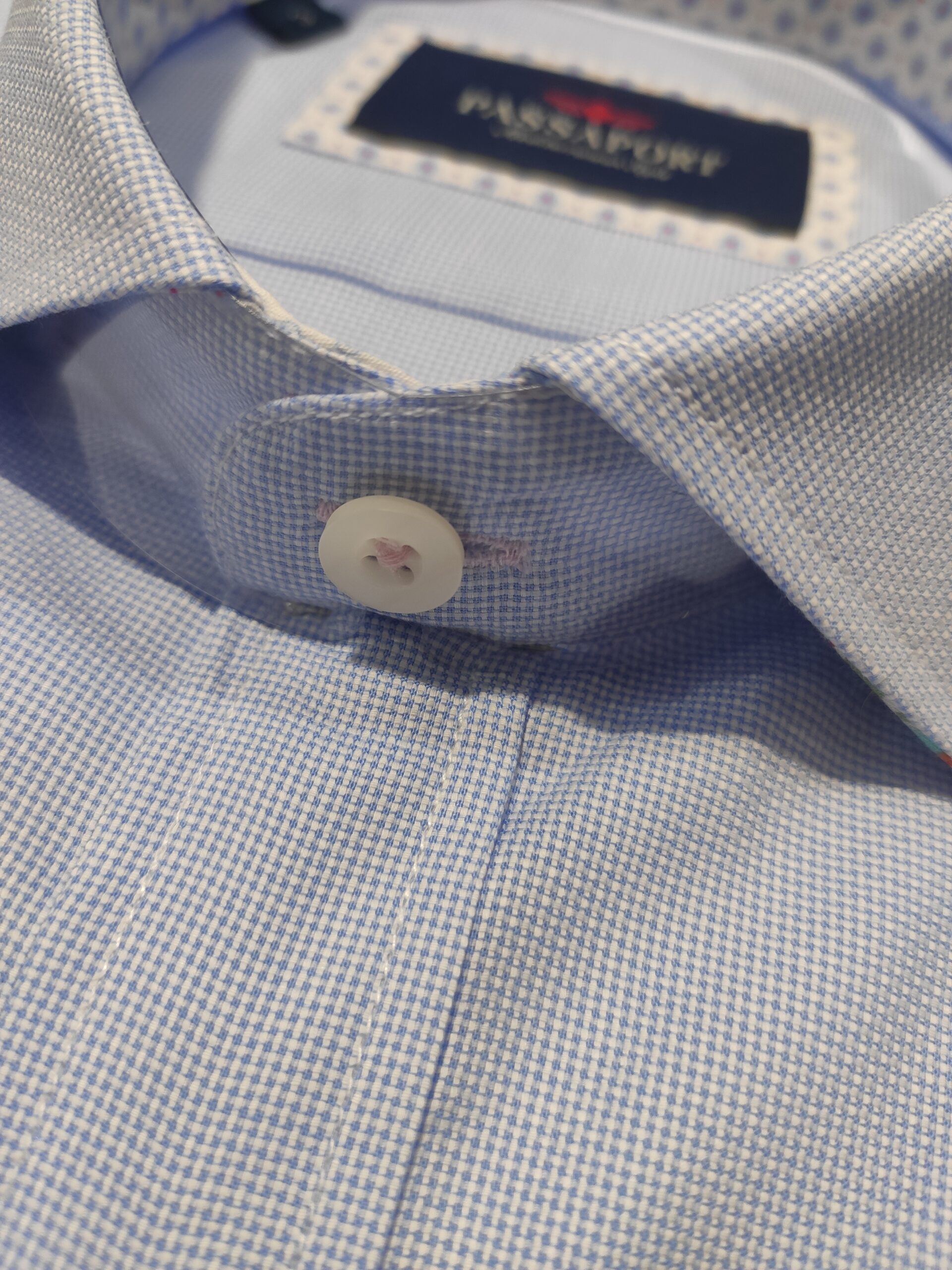 Camisa azul celeste PASSAPORT. Modelo 506 ROSA. Tallas M L XL XXL. - Imagen 6