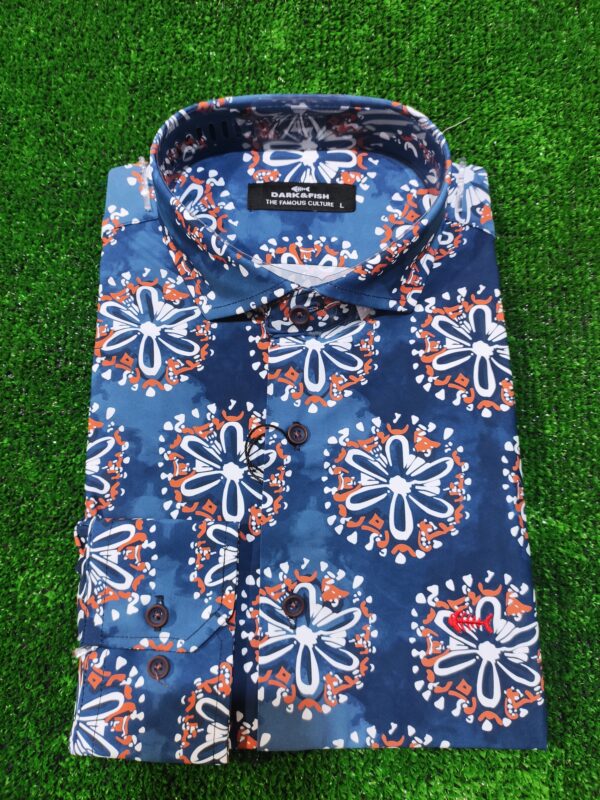 Camisa estampada entallada DARK & FISH. Modelo 50247. Tallas M L XL. - Imagen 7