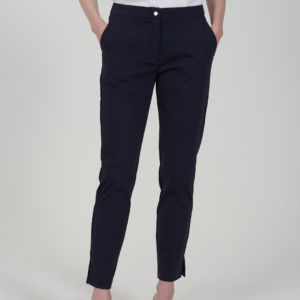 Pantalón chino de mujer en punto milano con cortes en bajos YES ZEE. MODELO P378/KW00/0801. Tallas S M L XL.