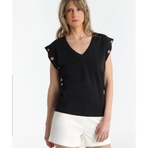 Camiseta con detalles de botones en mangas VICTORIO Y LUCHINO. Modelo 320358128/869.