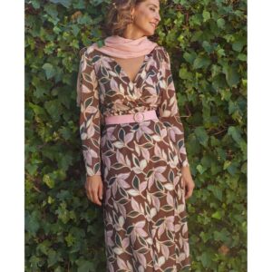 Vestido midi de manga larga LAMUSA. Modelo GAYA. Talla 46.