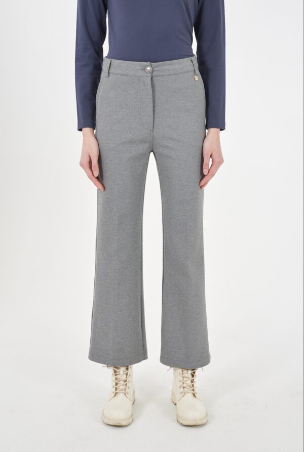 Pantalón Palazzo en tejido punto Milan YES ZEE. Modelo P368/CE00/0801. Disponible en color negro. Tallas S M L XL.