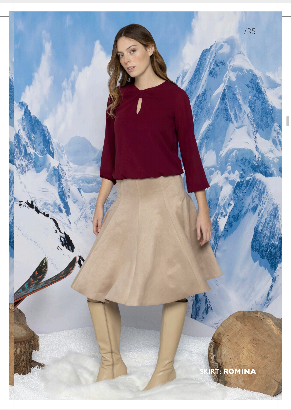 Falda tipo antelina MISS SIDECAR. Modelo ROMINA. Tallas S M L XL. - Imagen 2