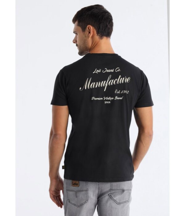 Camiseta de manga corta con dibujo en espalda LOIS. Codigo 143306. Modelo 158423498/498. Tallas S M L XL 3XL. - Imagen 3