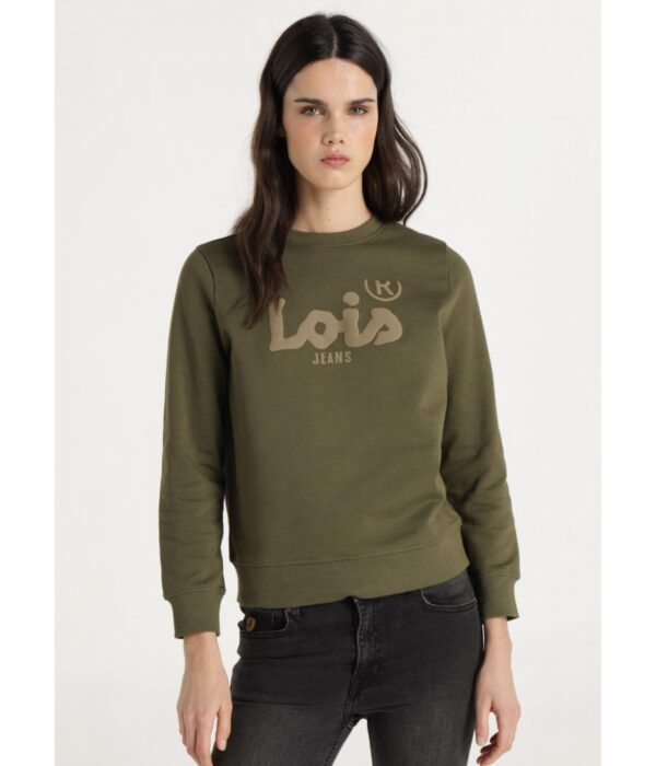 Sudadera básica con logo LOIS. Código 143640. Modelon 464792902/577. Tallas S M L XL XXL.