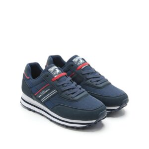 Zapatillas de hombre con cierre de cordones y logo lateral Lois. Modelo 64403 Índigo 066. Números 40 41 42 43 44 45.