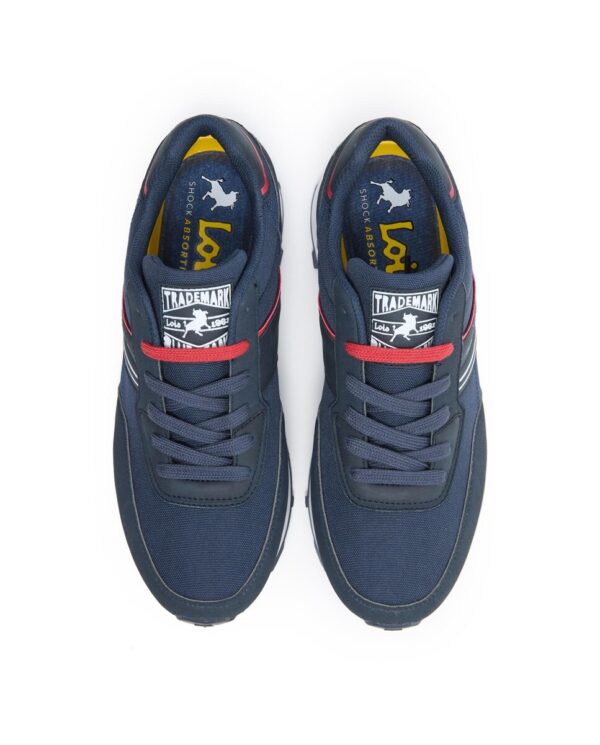 Zapatillas de hombre con cierre de cordones y logo lateral Lois. Modelo 64403 Índigo 066. Números 40 41 42 43 44 45. - Imagen 4