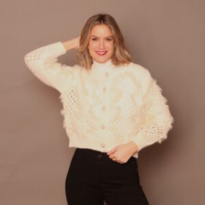Chaqueta de punto y pelo LEMAILLE. Modelo 25695. Solo talla M.