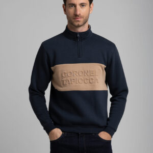 Sudadera  con media cremallera CORONEL TAPIOCA. Modelo 16131 HUGO. Tallas M L XL.