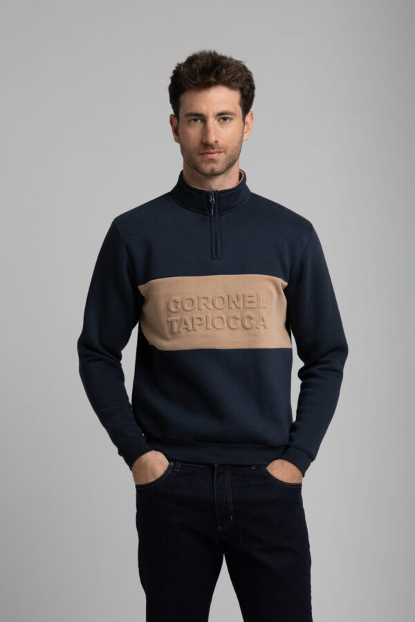 Sudadera  con media cremallera CORONEL TAPIOCA. Modelo 16131 HUGO. Tallas M L XL. - Imagen 2