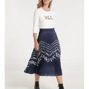 Falda midi plisada VICTORIO & LUCCHINO. Tallas S M L XL.