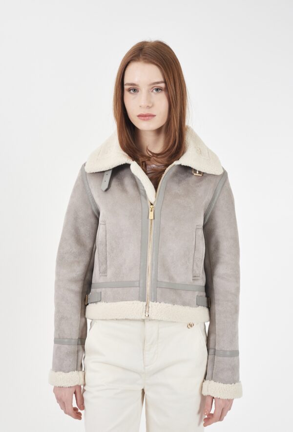 Chaqueta corta con borreguito YES ZEE. Modelo J023/KJ00/0809. Tallas S M L. - Imagen 7