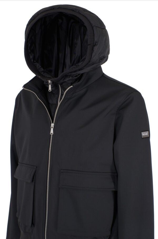 Cazadora acolchada con efecto chaleco y capucha desmontable. Modelo 0404/KB00/0801. Tallas M L XL XXL. - Imagen 9