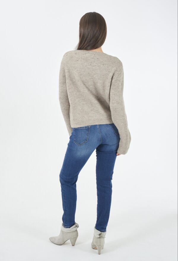 Suéter de punto con detalles de pedrería YES ZEE. Modelo M082/JZ00/0212. Tallas S M L XL. - Imagen 4