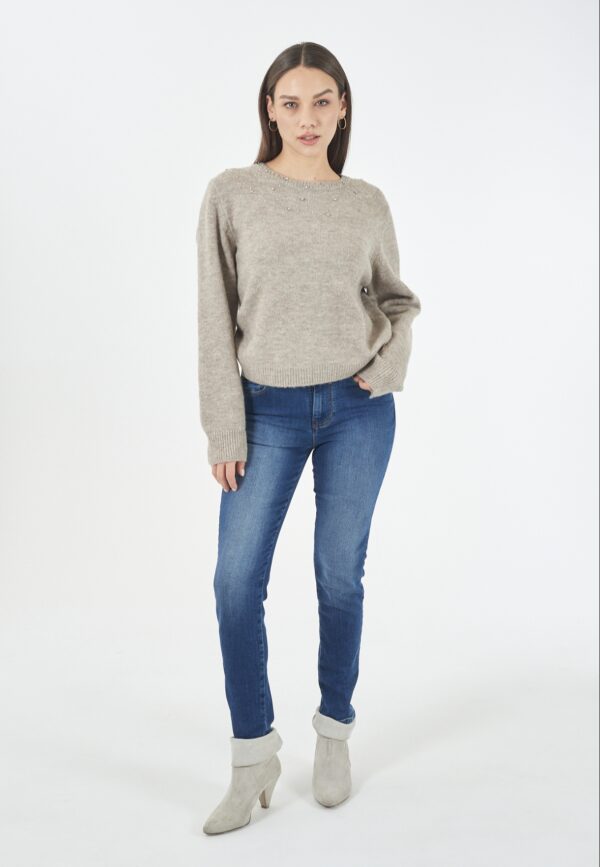 Suéter de punto con detalles de pedrería YES ZEE. Modelo M082/JZ00/0212. Tallas S M L XL. - Imagen 3
