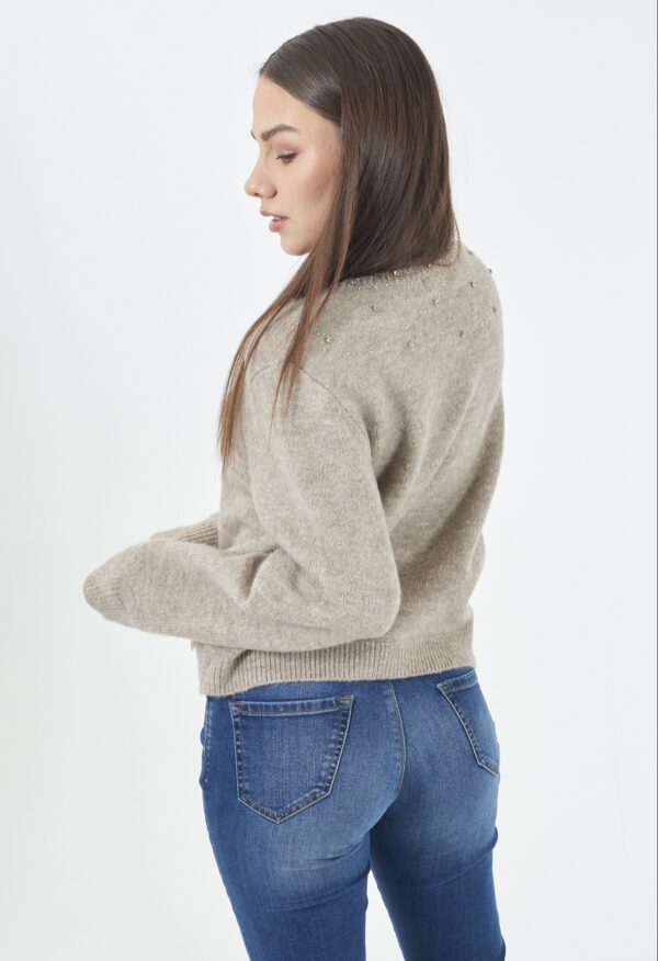 Suéter de punto con detalles de pedrería YES ZEE. Modelo M082/JZ00/0212. Tallas S M L XL. - Imagen 2