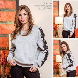 Sudadera con detalles de pedrería ENCANDILATA. Modelo PA2153. Tallas S M L XL.