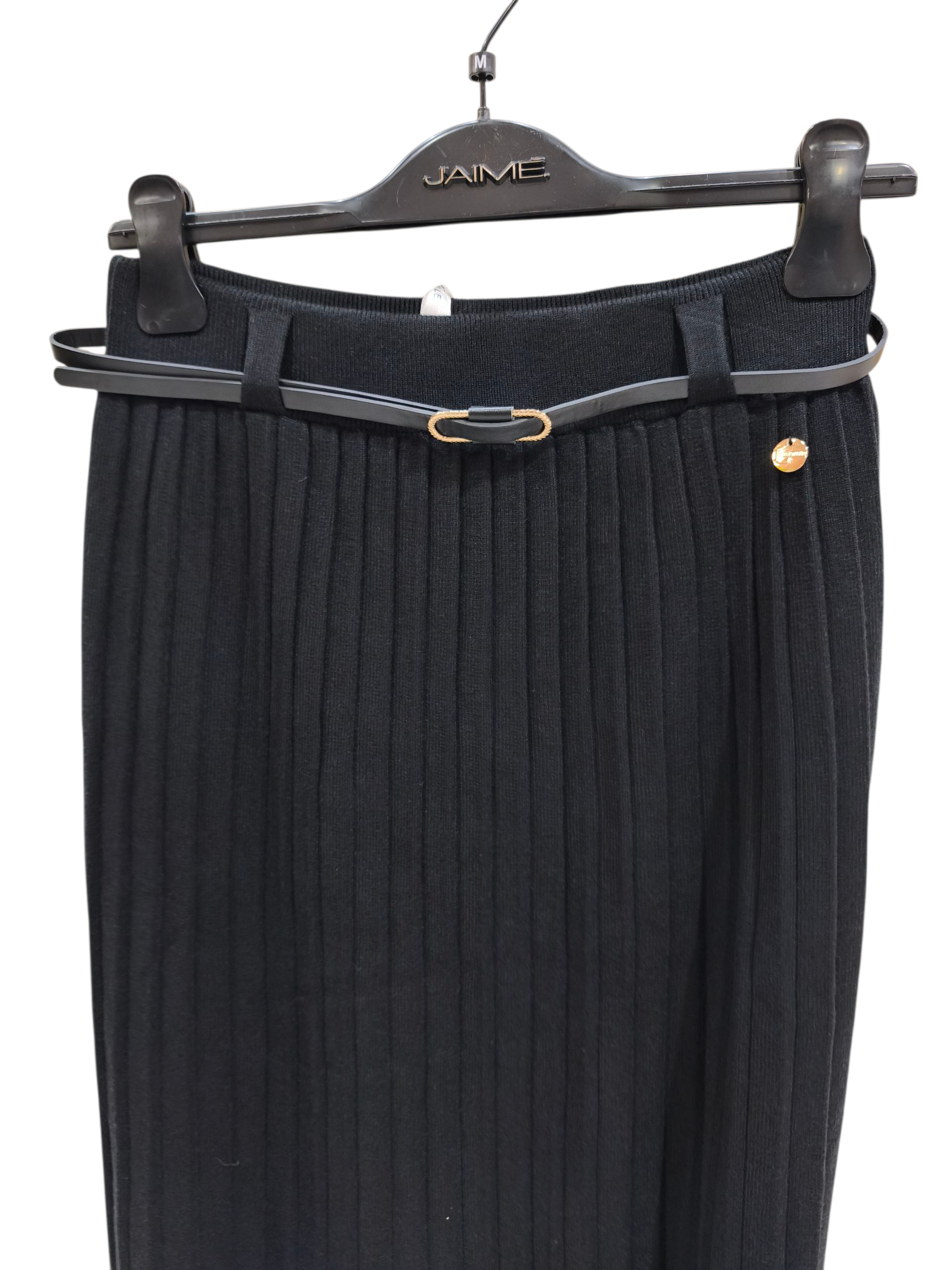 Falda de punto Midi LEMAILLE. Modelo 25710. Disponible en color crudo y negro. Tallas S M L XL. - Imagen 2