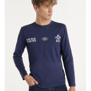 Camiseta con gráfica en espalda SIX VALVES. Modelo 551711638/366. Tallas M L XL.