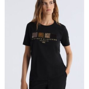 Camiseta con lentejuelas de manga corta VICTORIO & LUCCHINO. Código 144043. Solo talla XL.