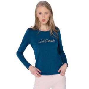 LOIS JEANS - Camiseta basica de manga larga logo piedras-joyas. Código 136131. Solo talla M.