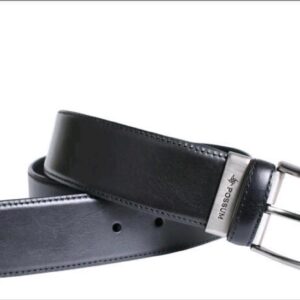 Cinturón de piel negro cosido POSSUM. Modelo 11241. Tallas 90 95 100 105 110 115 120.