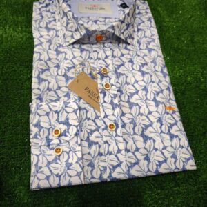 Camisa estampada de manga larga PASSAPORT. Modelo FIGUERES. Tallas M L XL.