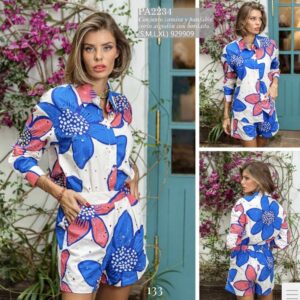 Conjunto de camisa y short estampado ENCANDILATA. Modelo PA2234. Tallas S M y L.