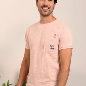 Camiseta de algodón de manga corta con estampación en espalda SIDECAR. Modelo Félix. Tallas M L XL.