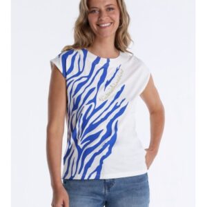 V&LUCCHINO - Camiseta en Mezcla de Modal con Micro Estampado Cebra. Código 145833. Referencia 320528213/801. Tallas 1/S 2/M 3/L 4/XL 5/XXL.