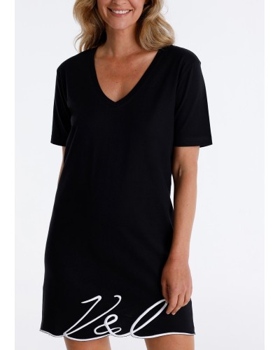 Vestido Corto de Algodón con Bajo Bordado Logotipo VICTORIO & LUCCHINO. Código 145887. Referencia 34072/8222/899. Tallas 1/S 2/M 3/L 4/L 5/XL 6/XXL. - Imagen 3