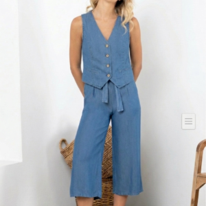 Conjunto de chaleco y pantalón MISS SIDECAR. Modelo LUNA/RAQUEL. Tallas M L XL.