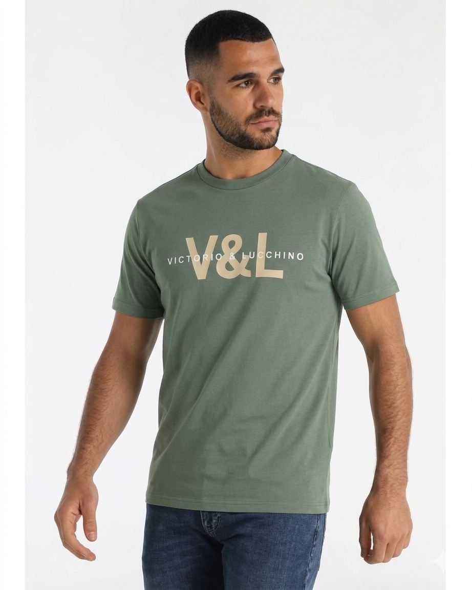 Camiseta de algodón VICTORIO & LUCCHINO. Tallas M L XL XXL 3XL.