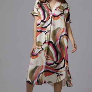Vestido camisero REVERMILE. Modelo 60609 ADELFA. Tallas S M L XL XXL.