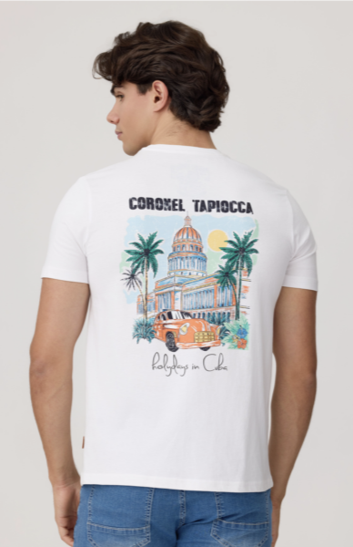 Camiseta con dibujo en espalda CORONEL TAPIOCA. Modelo 16511 CUBA. Tallas M L y XL - Imagen 2