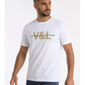 Camiseta con logo blanco VICTORIO & LUCCHINO. Código 145743. Referencia 650547325/701. Tallas M L XL XXL 3XL.