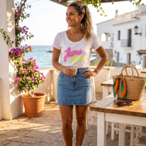 Camiseta de najfa corta J'AIMÈ. Modelo JW507625. Tallas M y L.