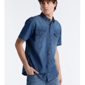Camisa vaquera de manga corta SIX VALVES. Código 145534. Referencia 540601705/828. Tallas M L XL XXL 3XL.