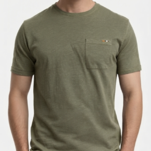 Camiseta básica con bolsillo y detalle bordado INDICODE. Modelo INAndorra. Tallas M L XL 3XL 4XL.