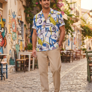 Camisa estampada DARK&FISH. Modelo 40765. Tallas M L XL XXL.