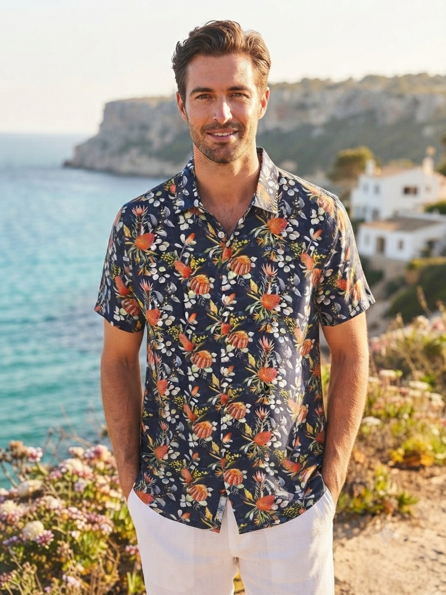 Camisa estampada INDICODE. Modelo INVilla. Solo talla XL.